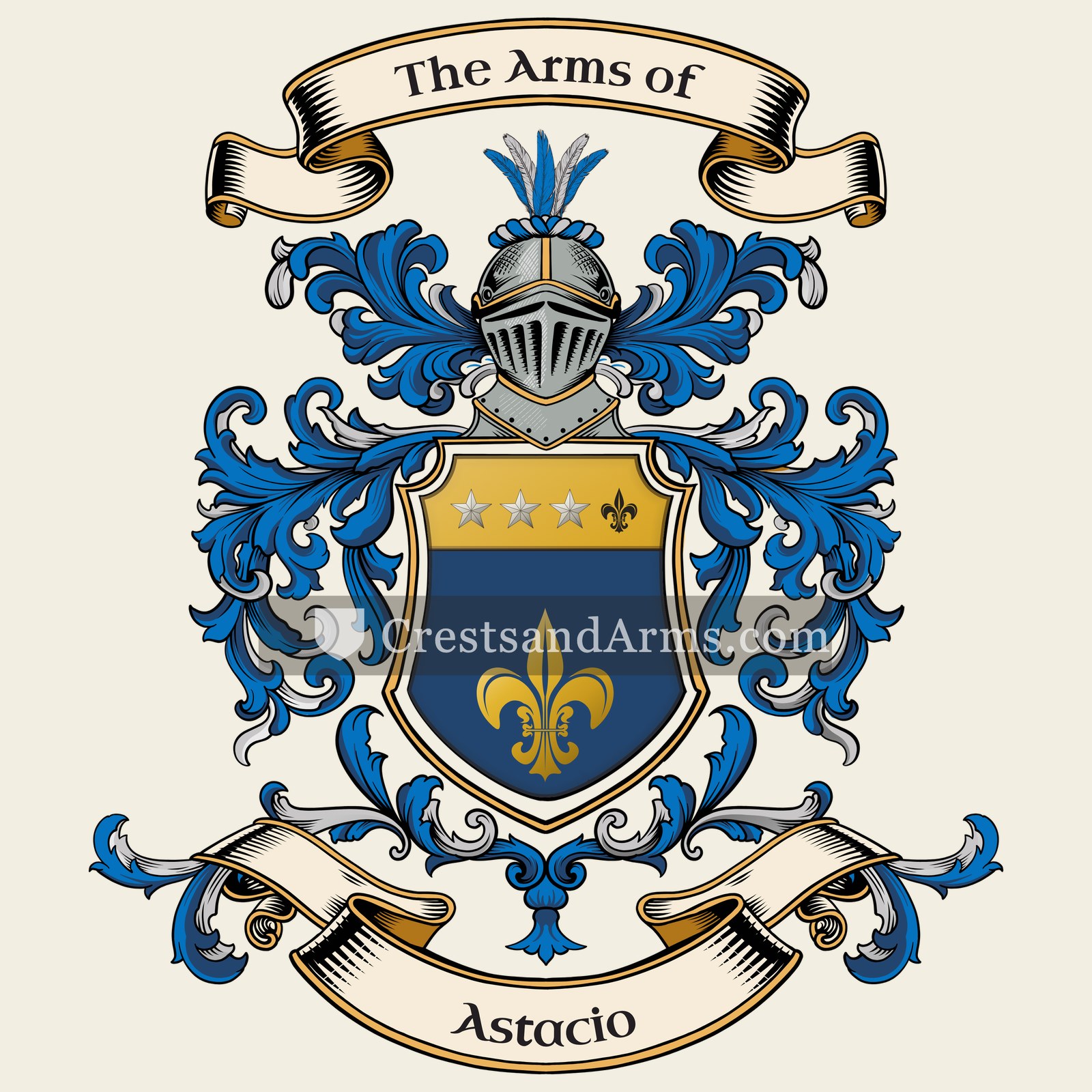 The Astacio coat of arms, drawn from the recorded blazon