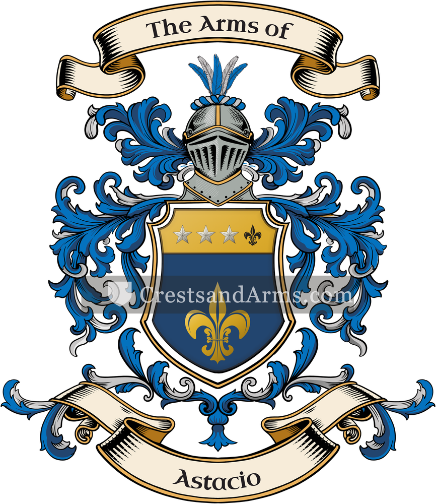The Astacio coat of arms, drawn from the recorded blazon