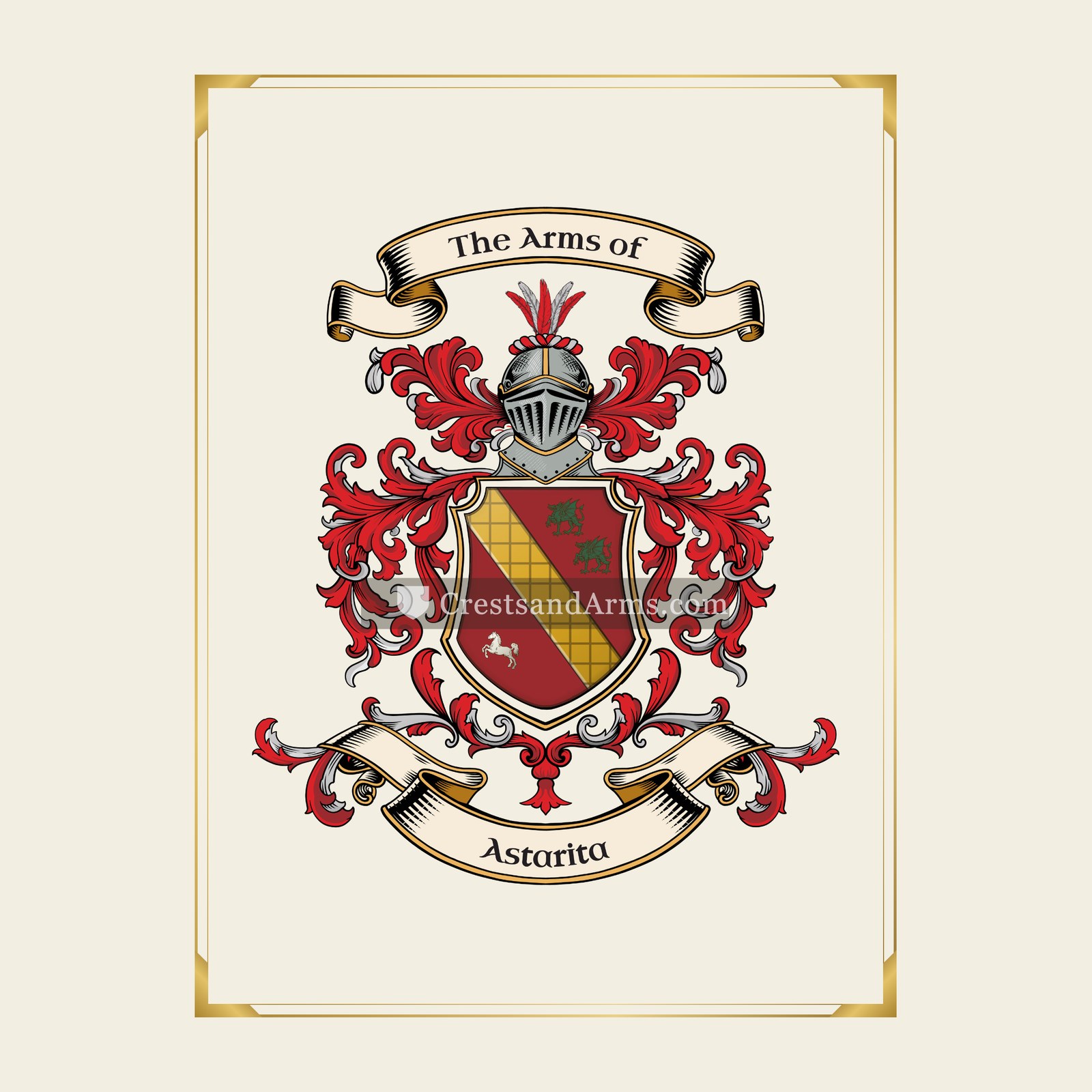 With gold border