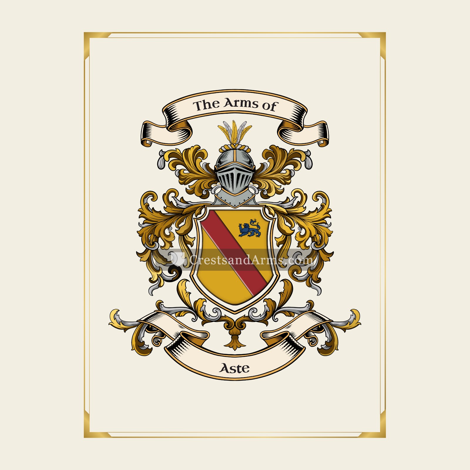 With gold border