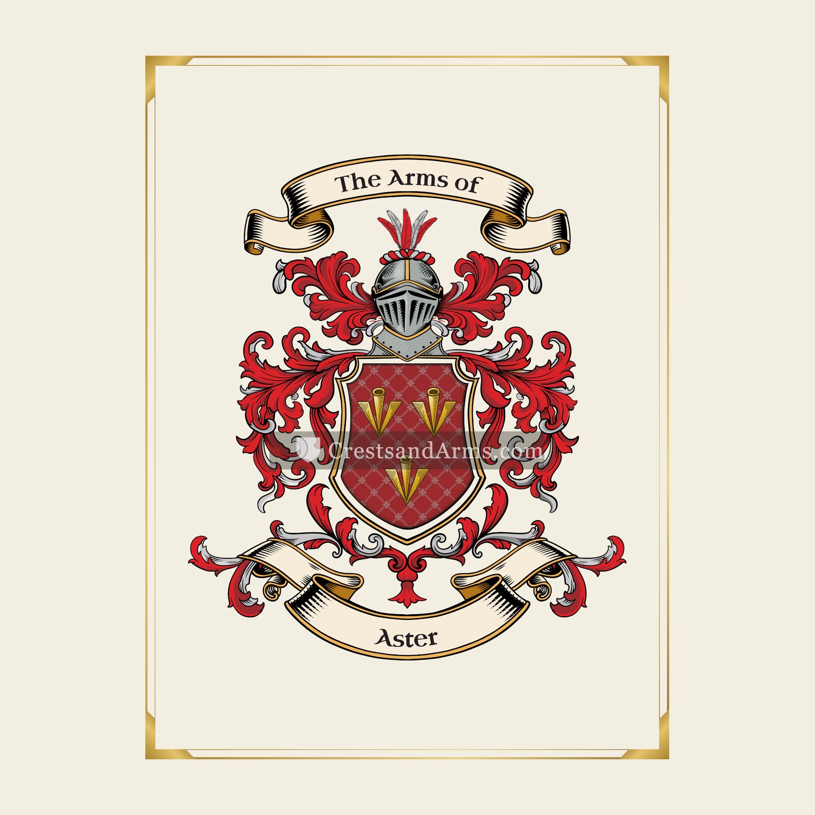With gold border