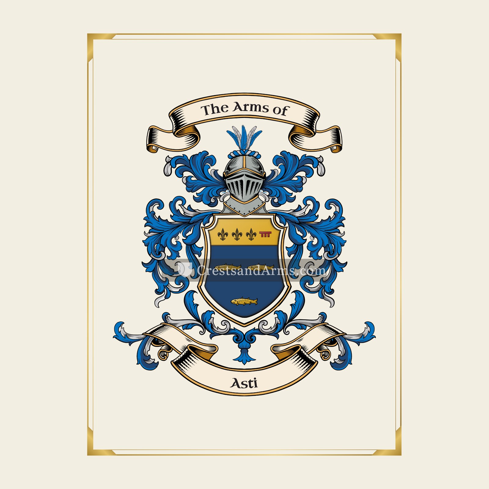 With gold border