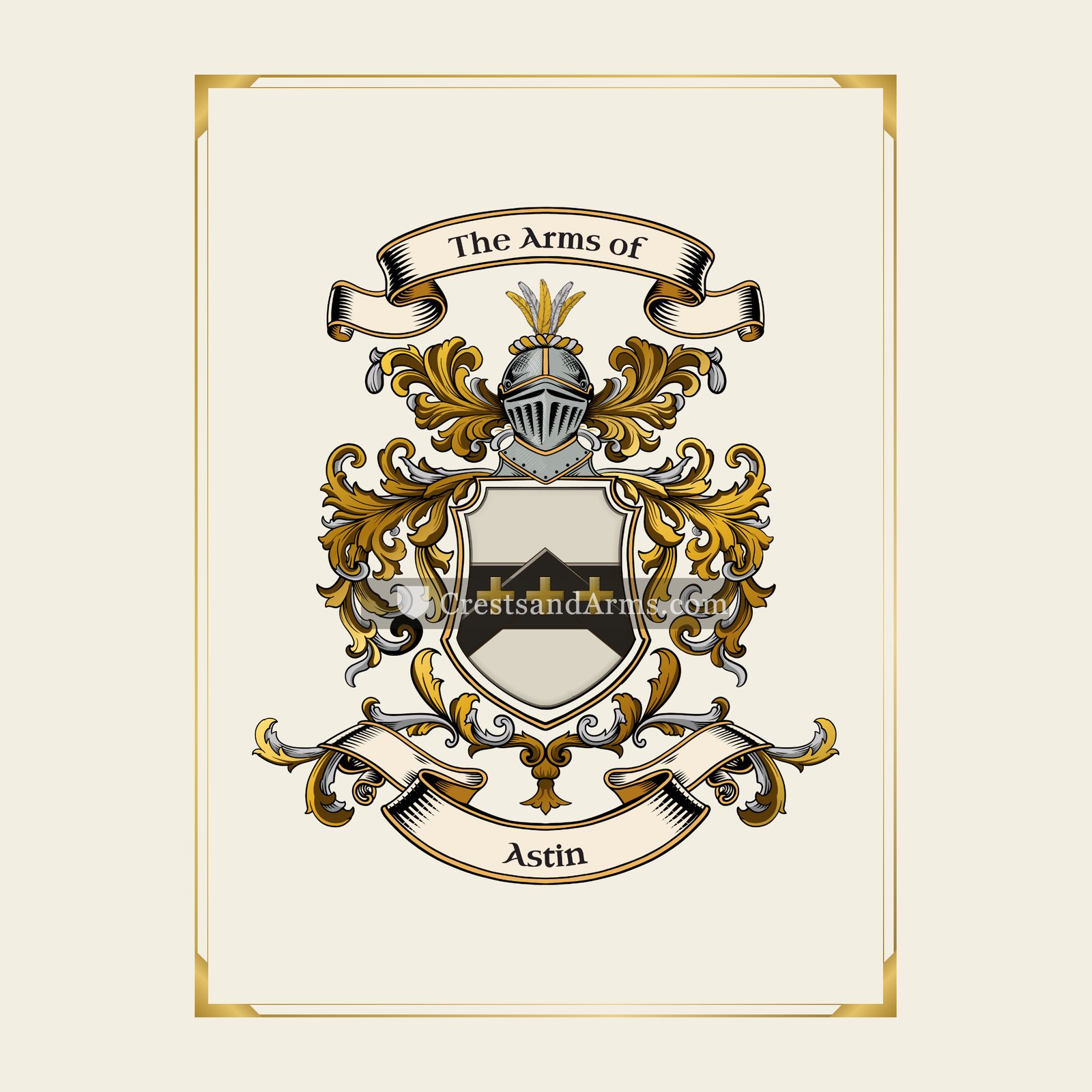 With gold border