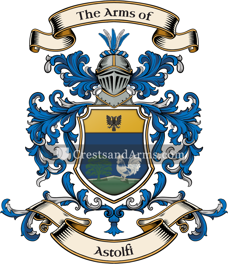 The Astolfi coat of arms, drawn from the recorded blazon