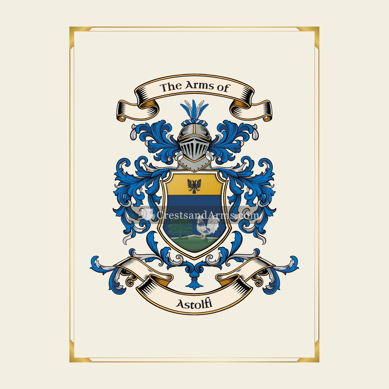 With gold border
