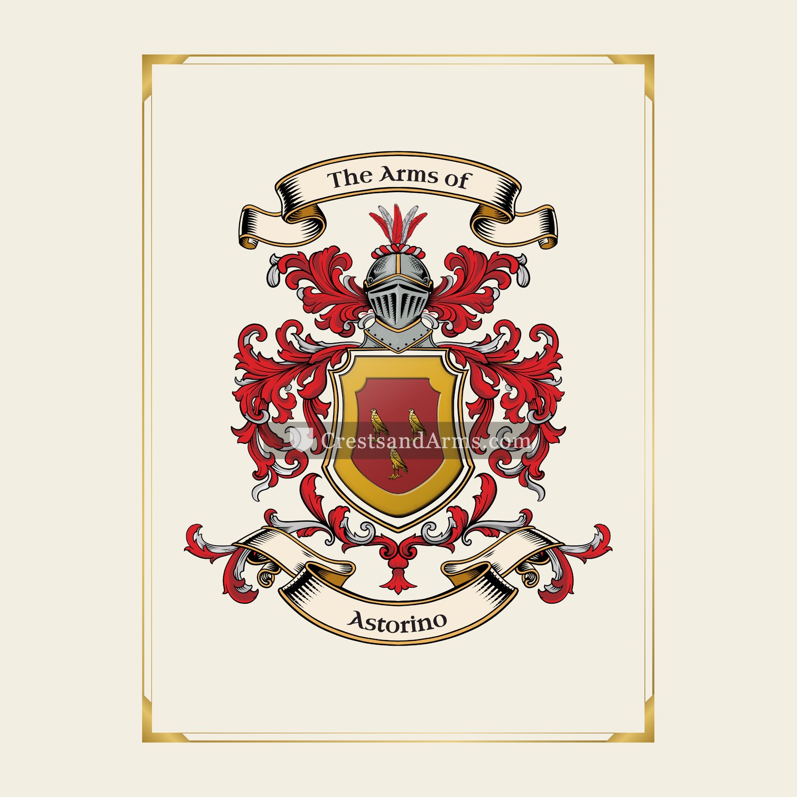 With gold border