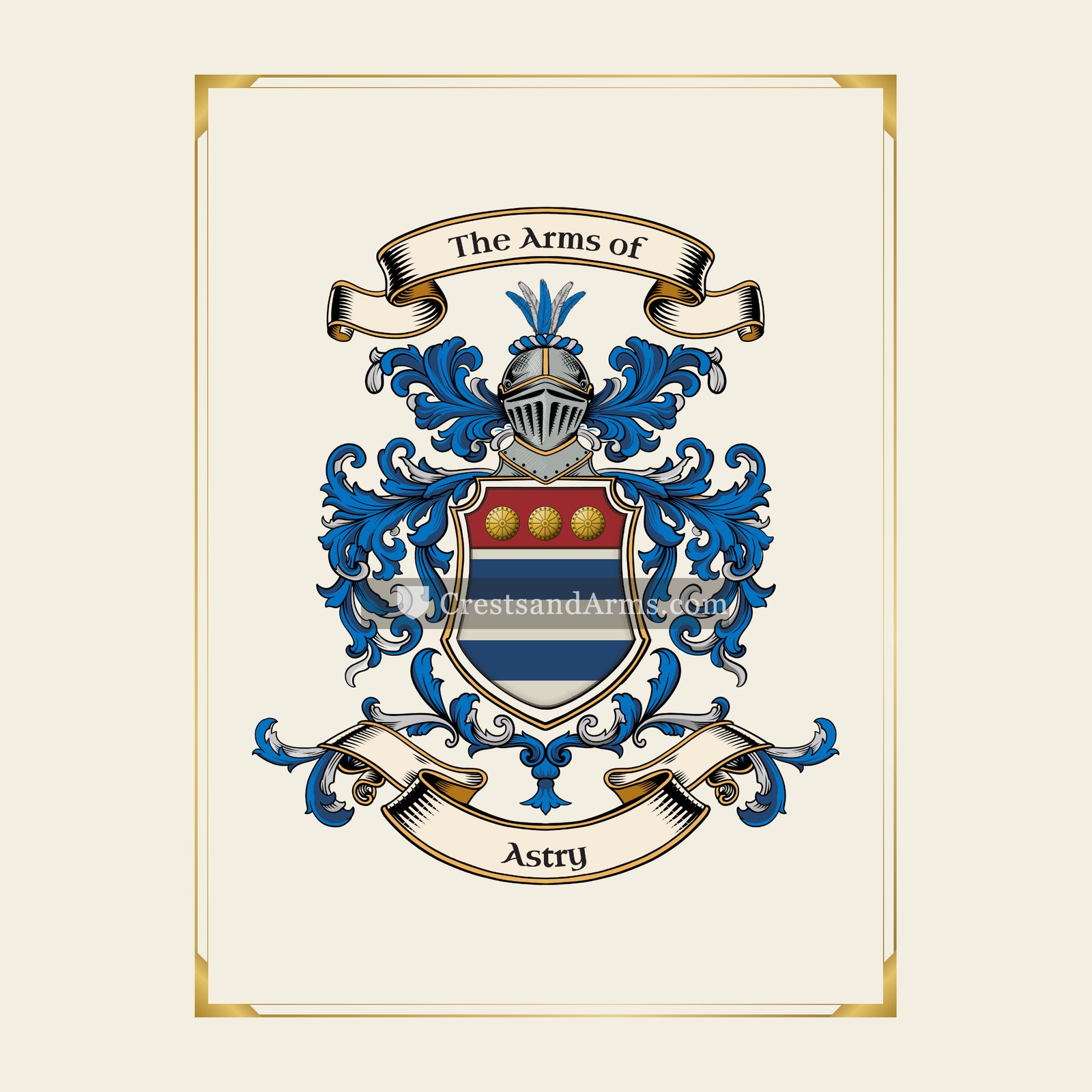 With gold border