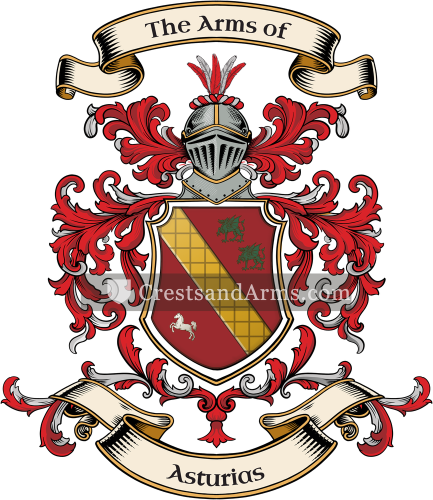 The Asturias coat of arms, drawn from the recorded blazon