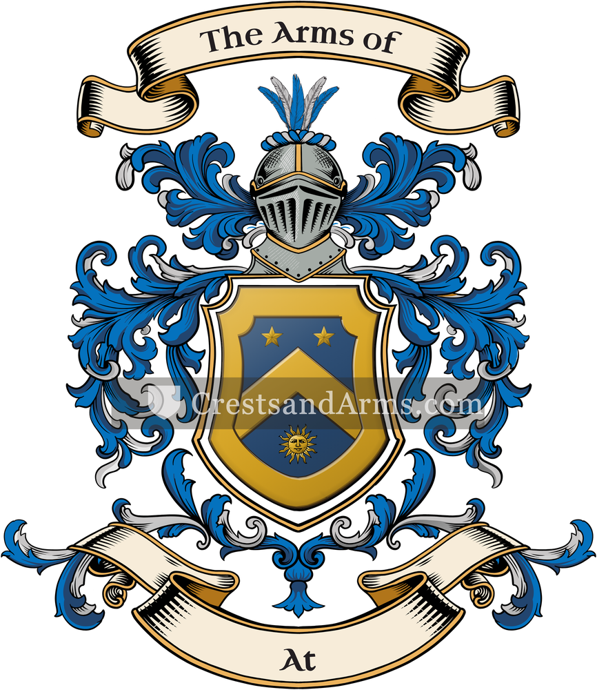 The At coat of arms, drawn from the recorded blazon