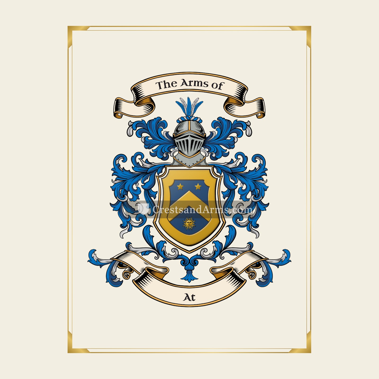 With gold border