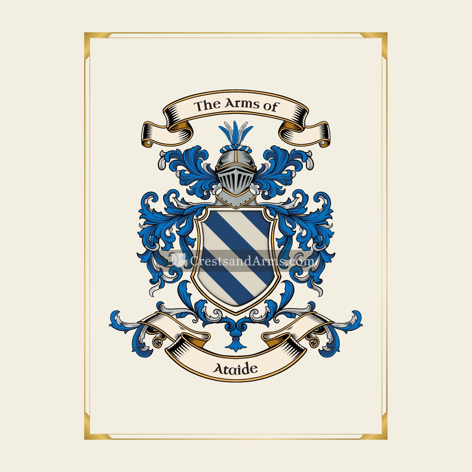 With gold border