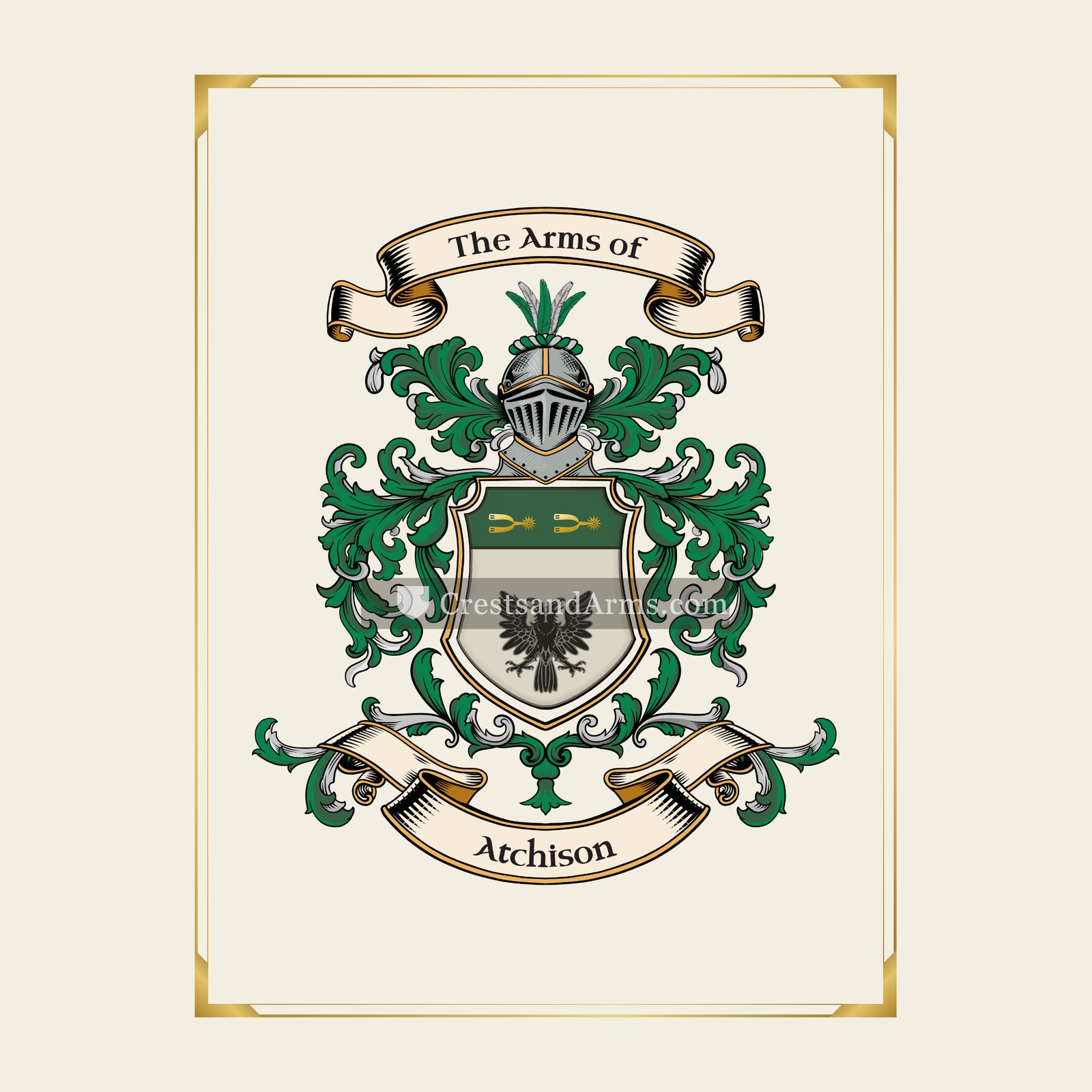 With gold border