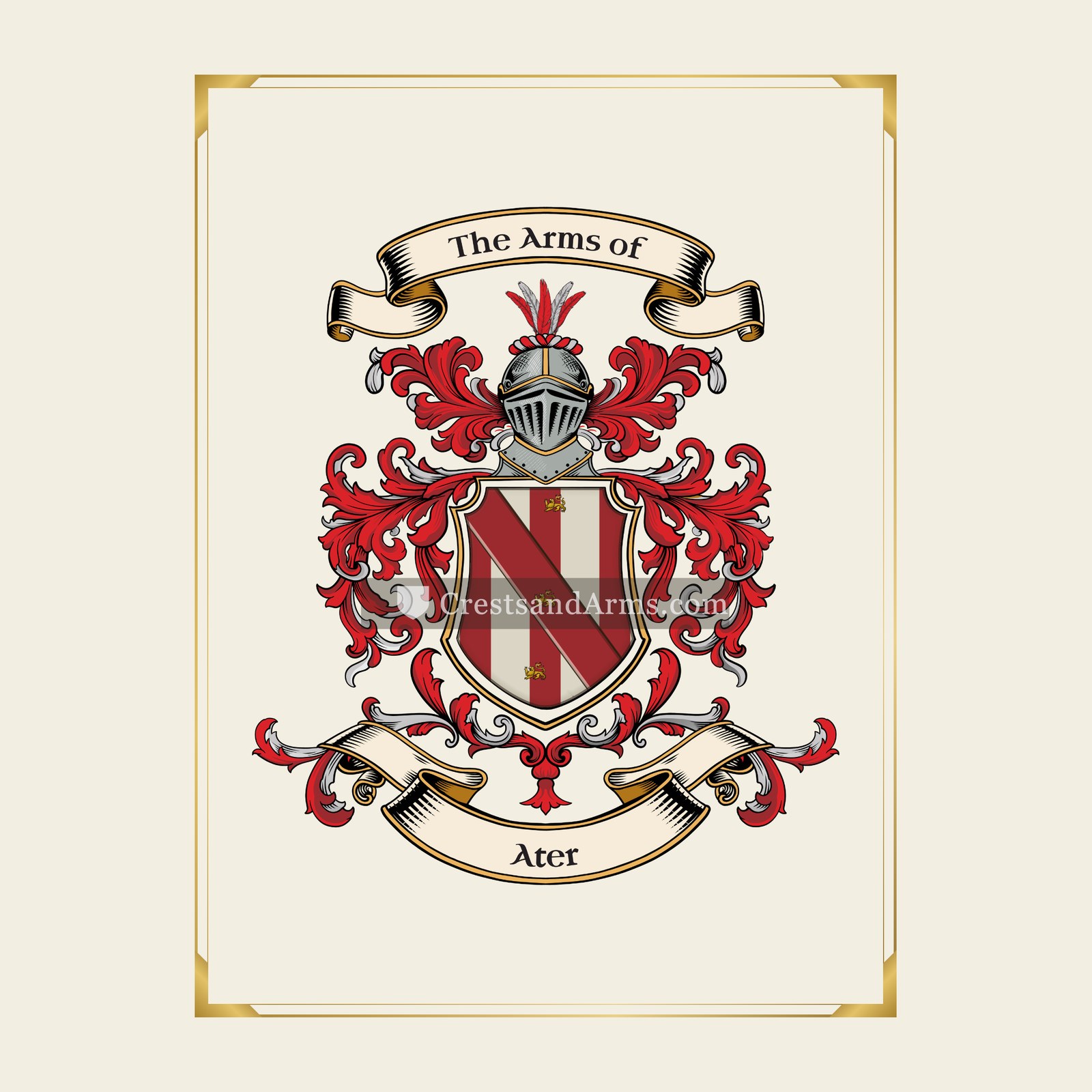 With gold border