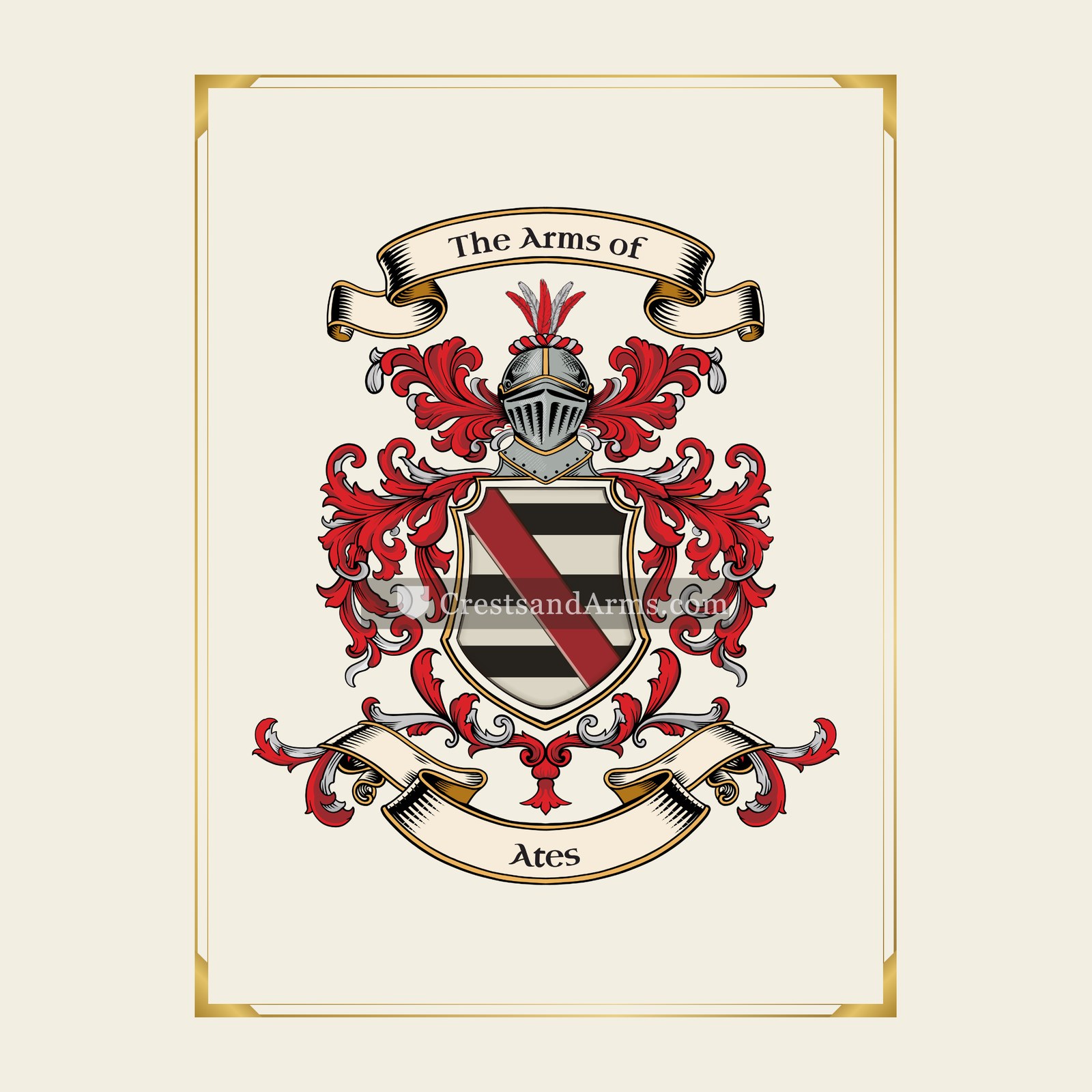 With gold border