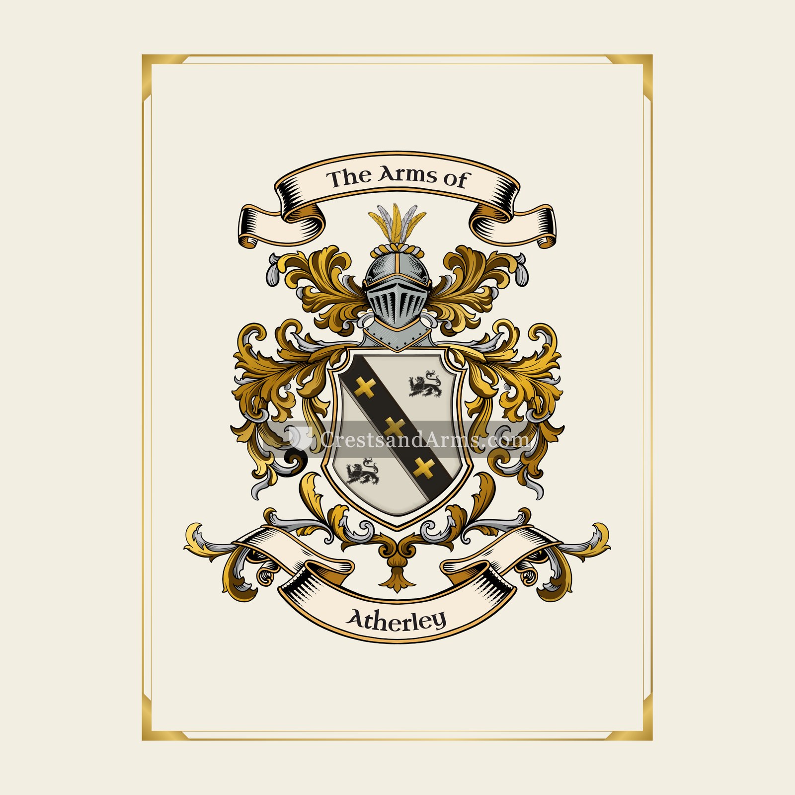 With gold border