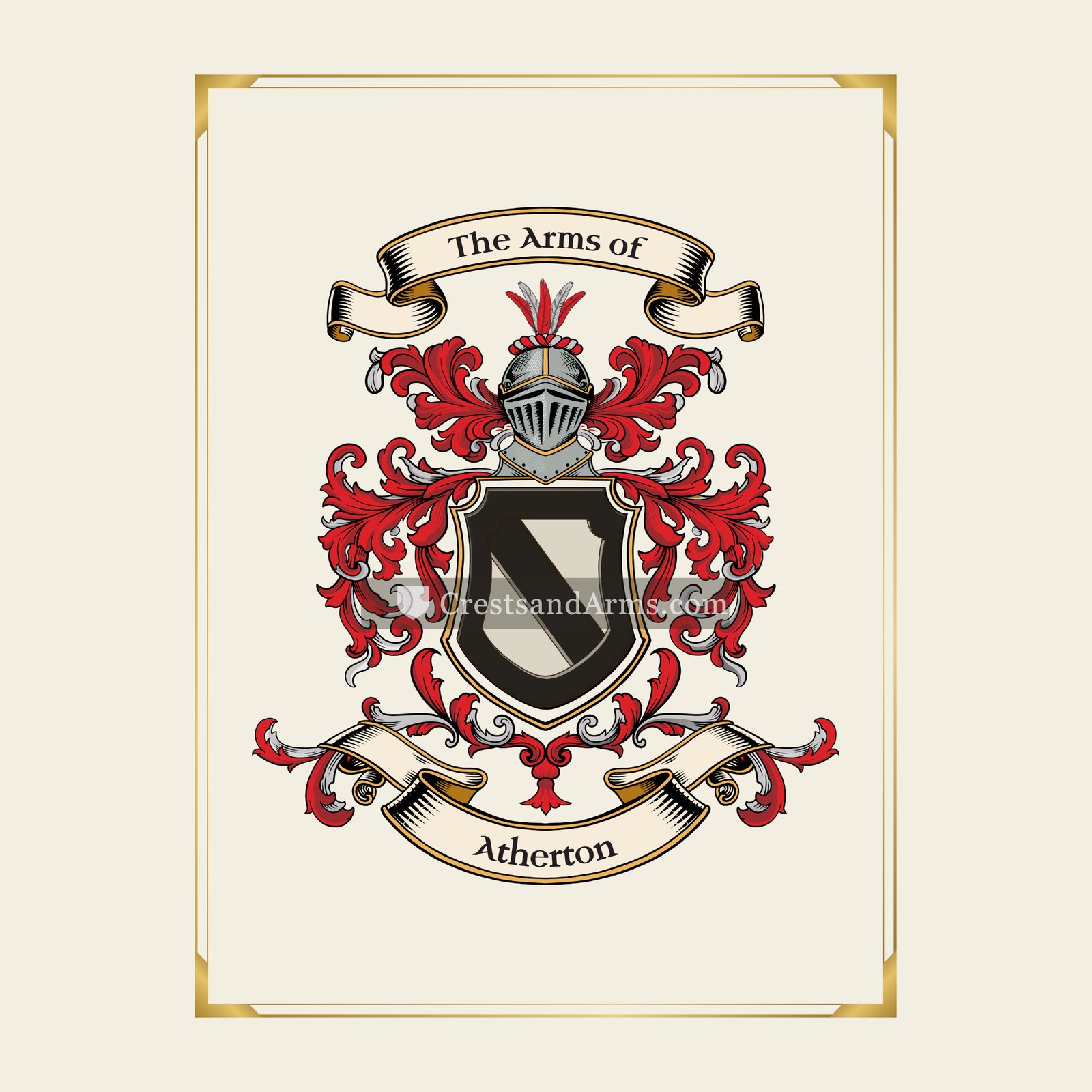 With gold border