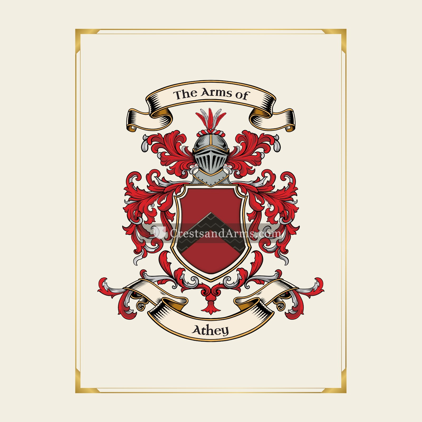 With gold border