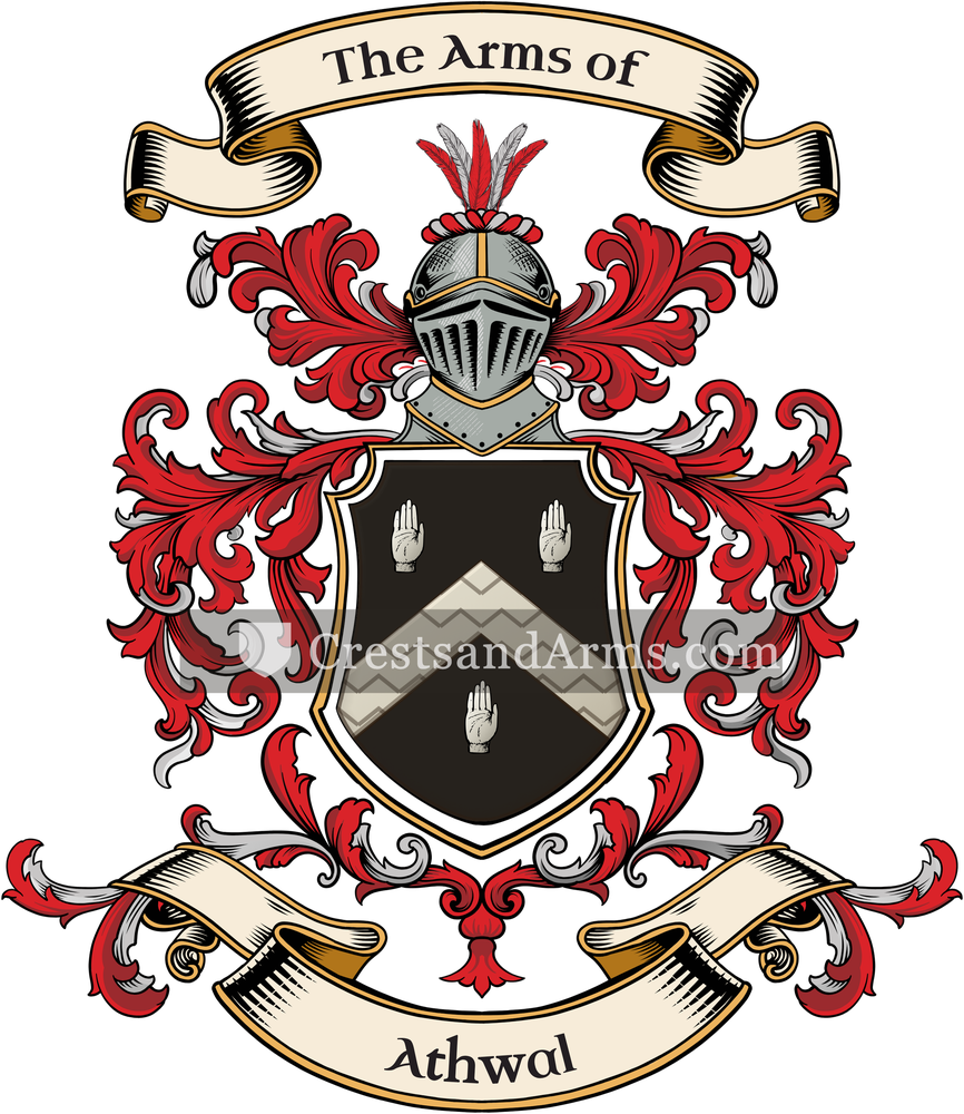 The Athwal coat of arms, drawn from the recorded blazon