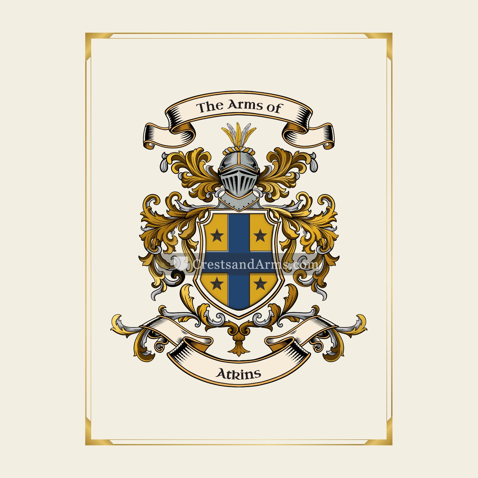 With gold border
