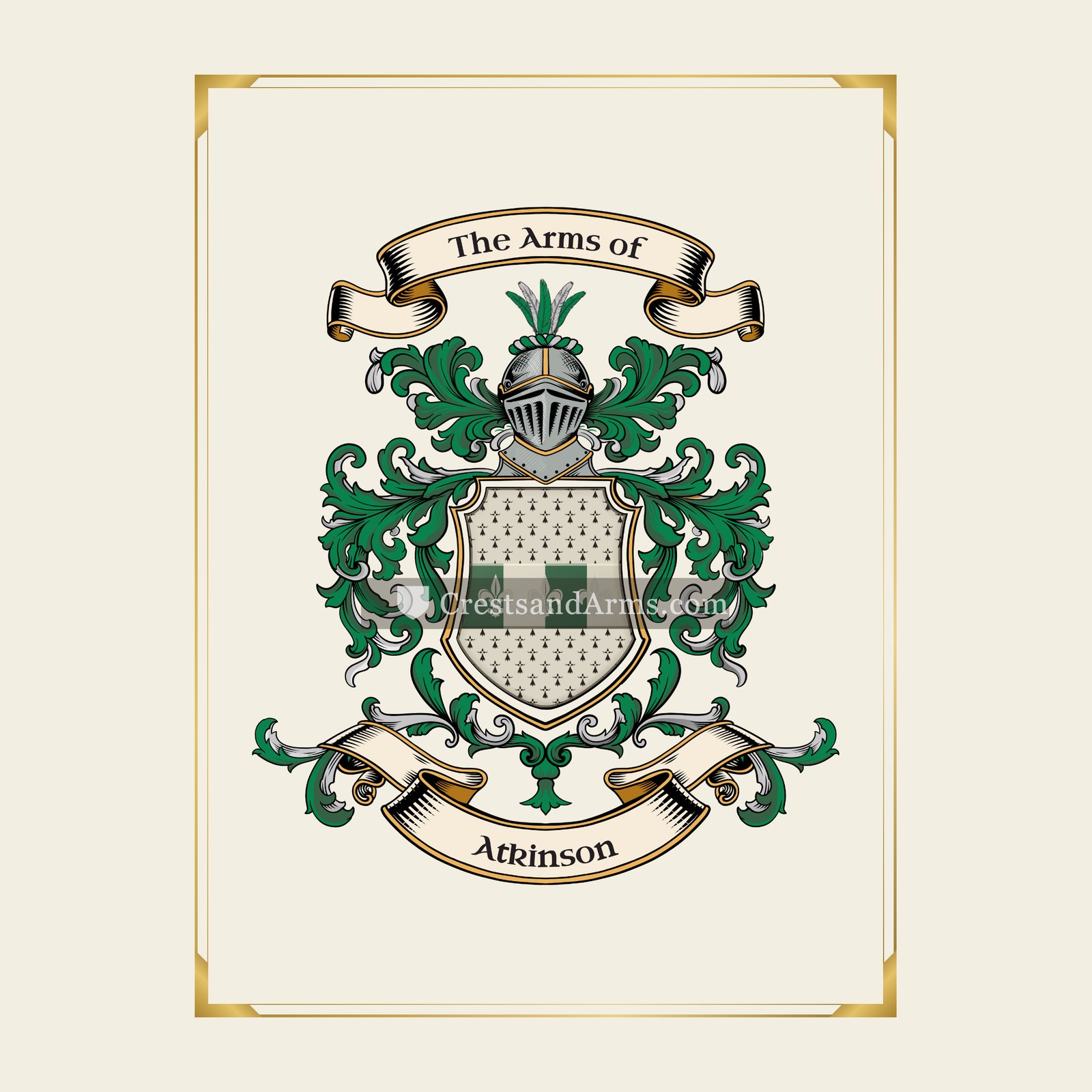 With gold border