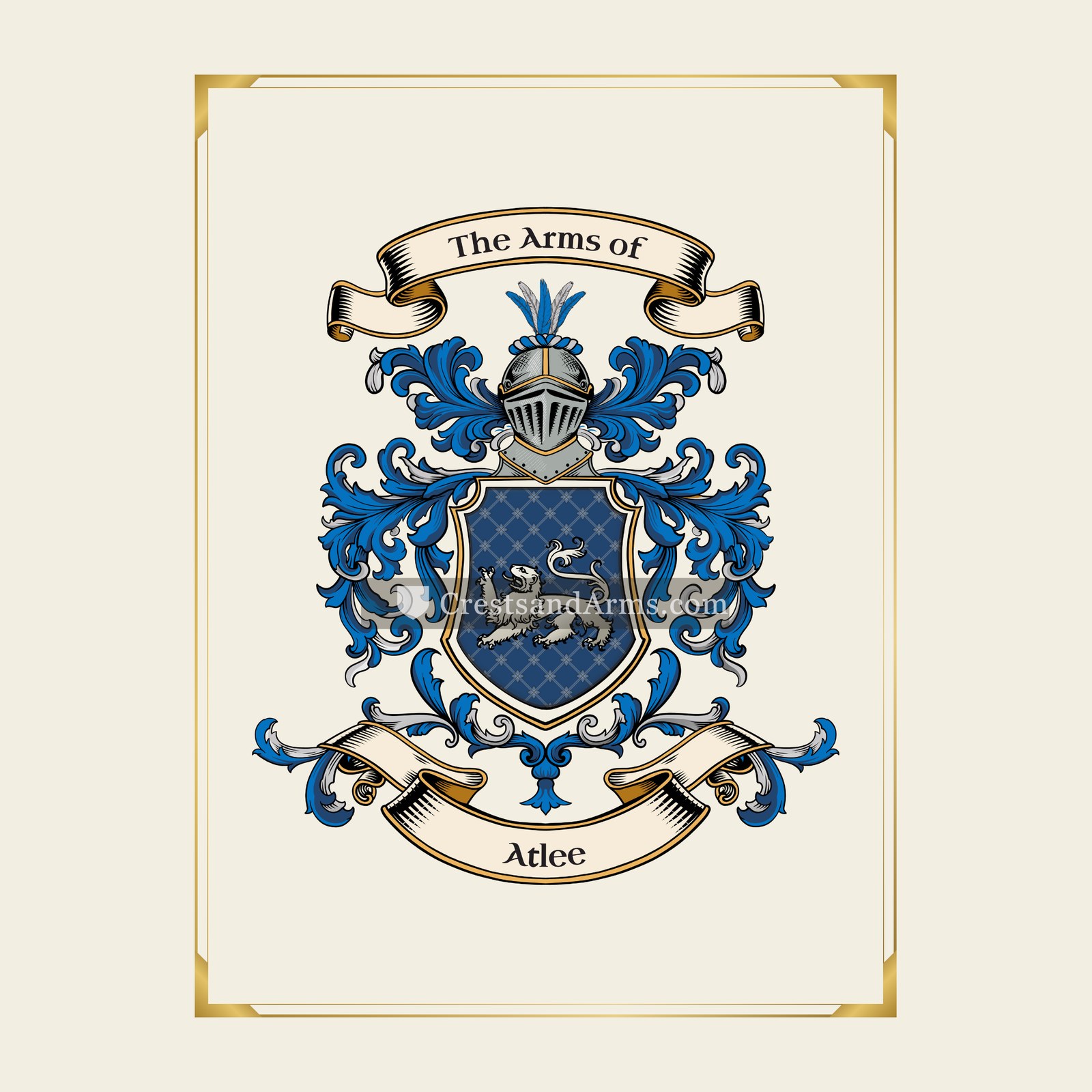 With gold border