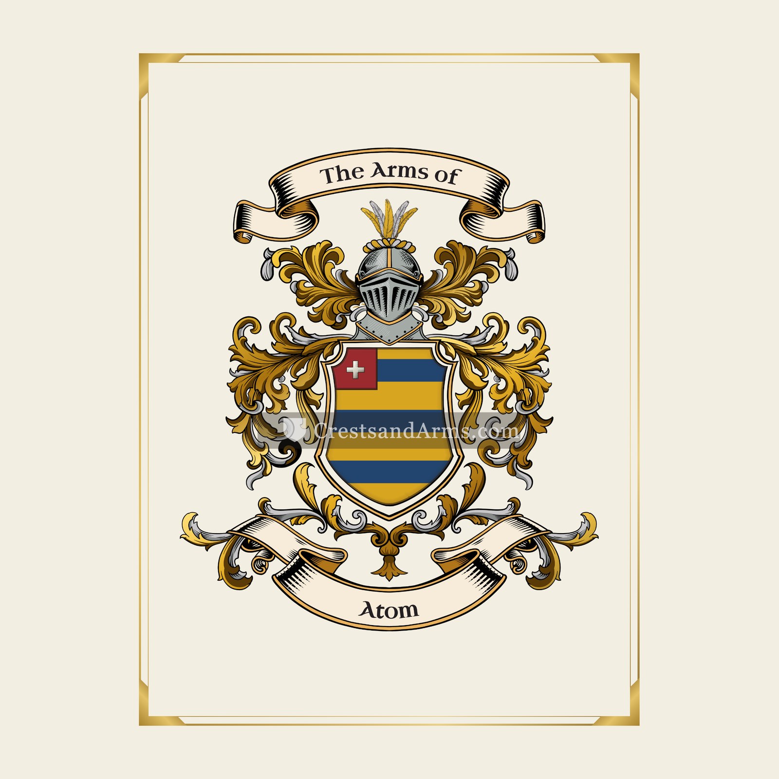 With gold border