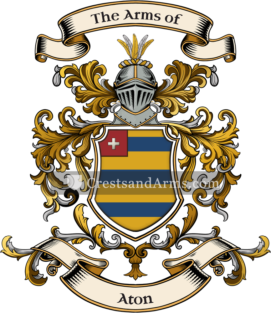 The Aton coat of arms, drawn from the recorded blazon