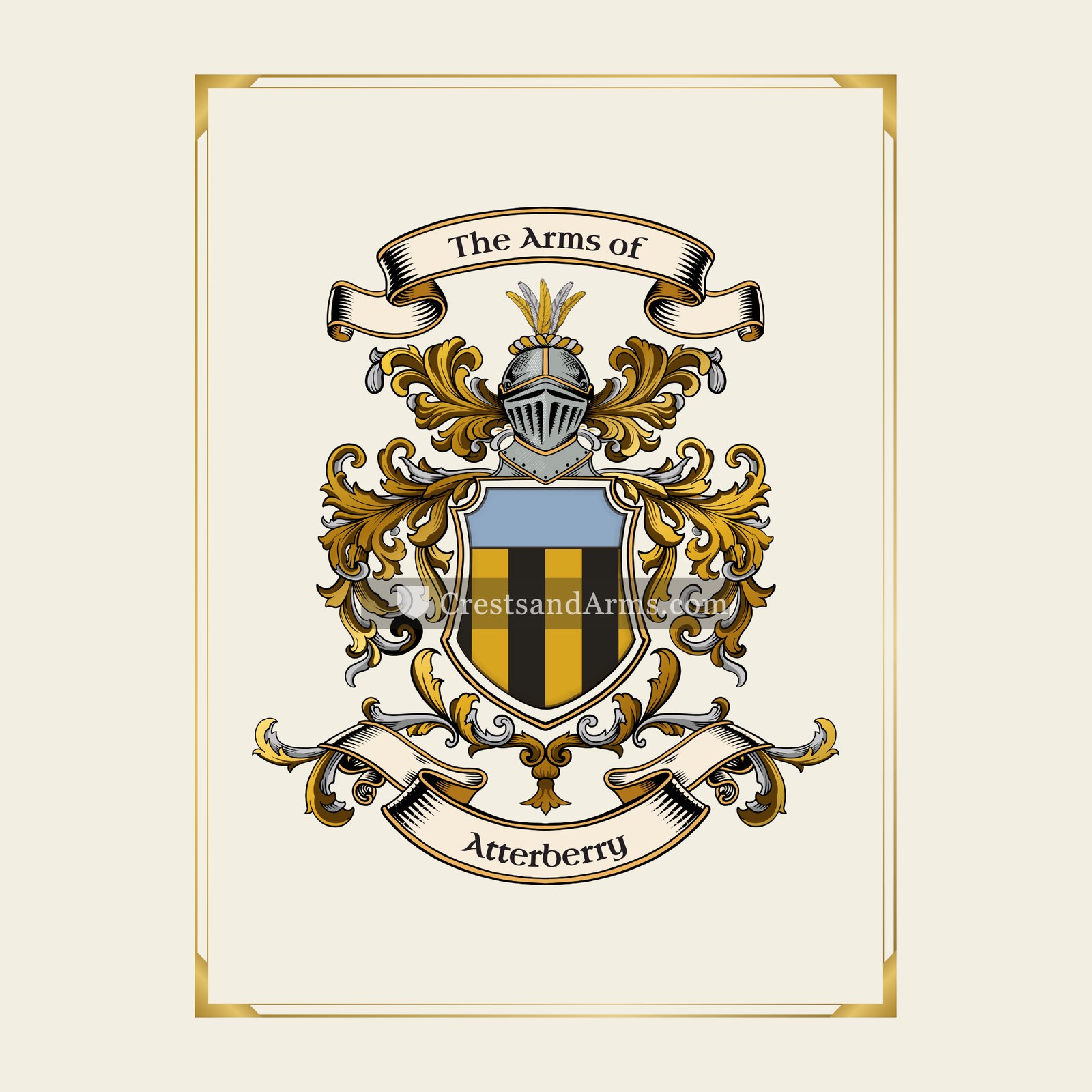 With gold border