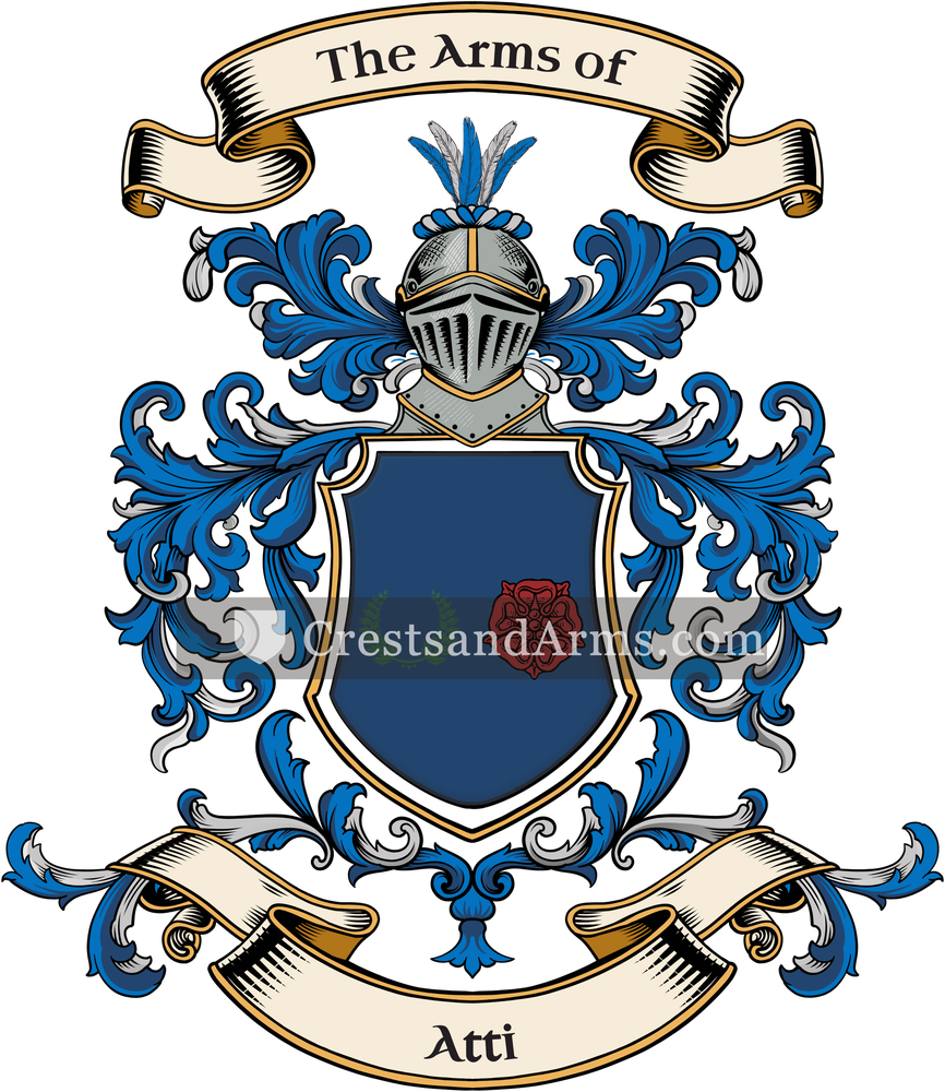 The Atti coat of arms, drawn from the recorded blazon