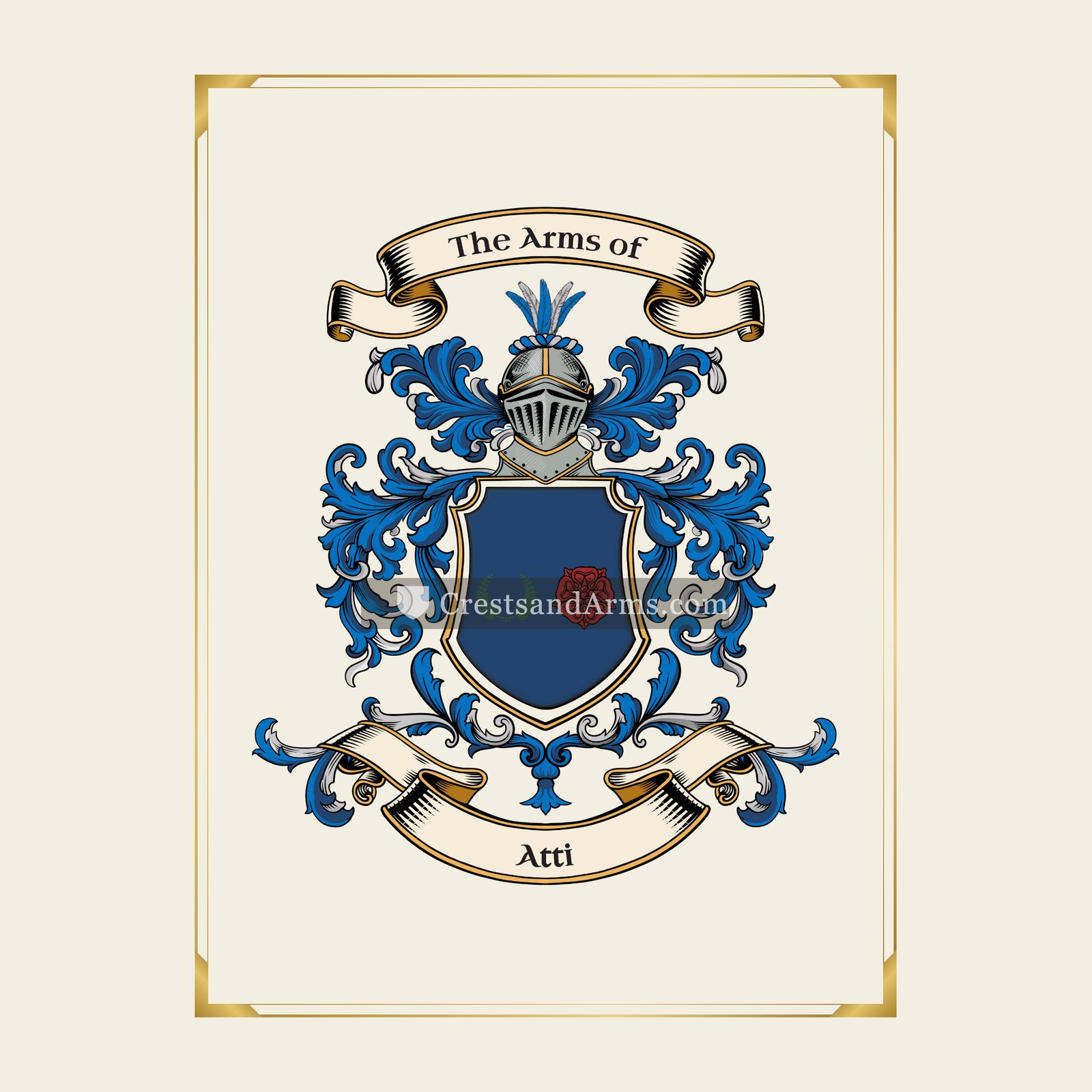 With gold border