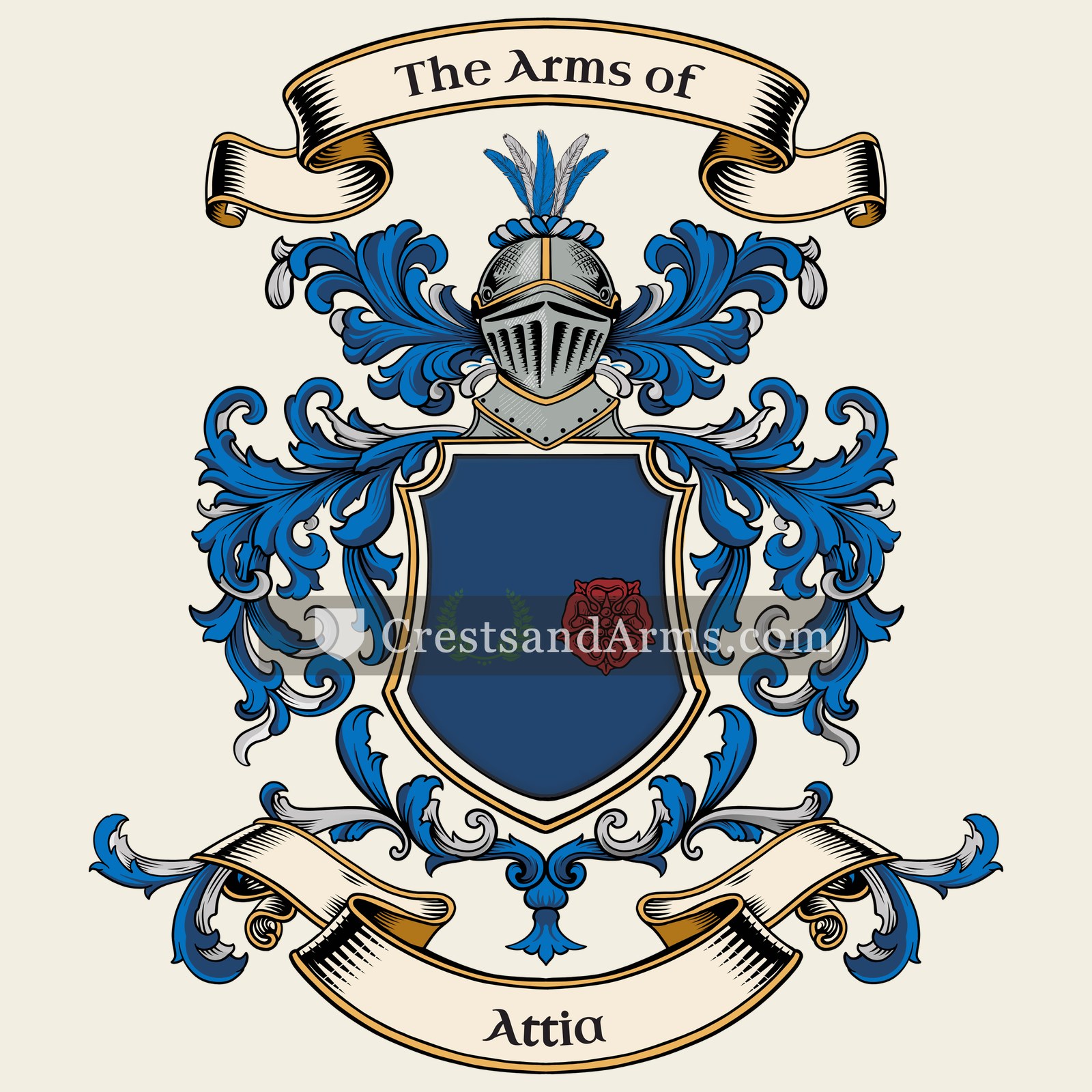 The Attia coat of arms, drawn from the recorded blazon