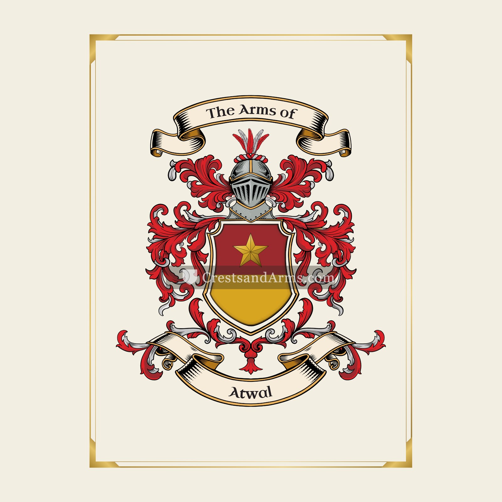 With gold border