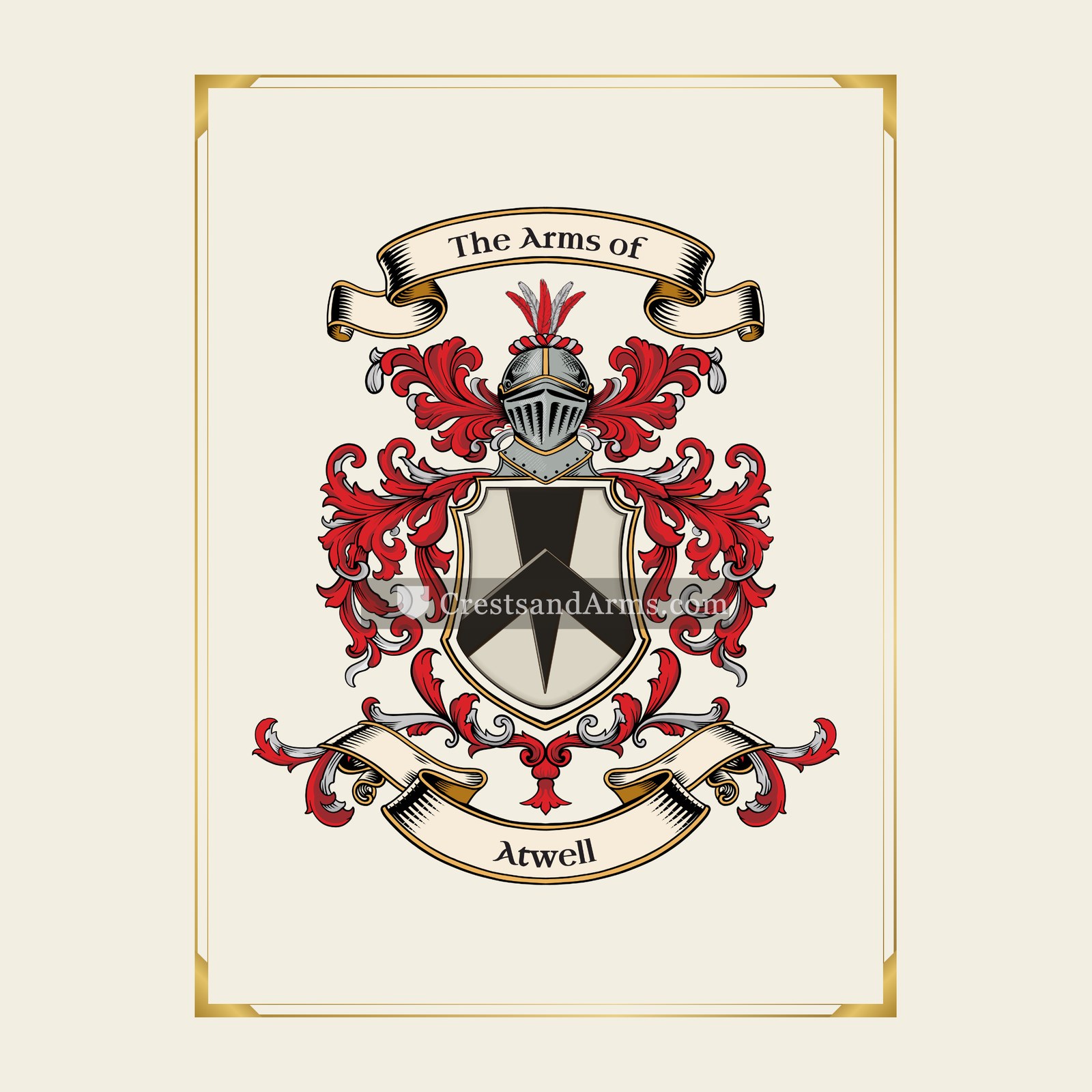 With gold border