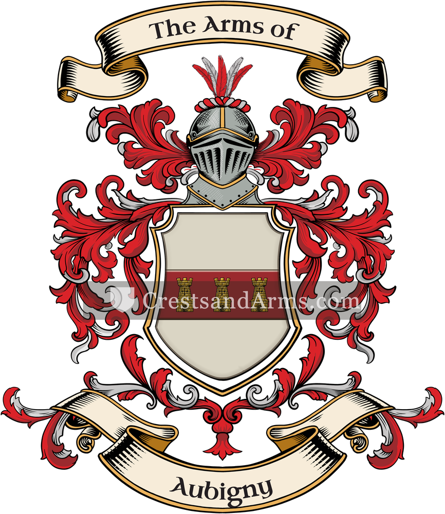 The Aubigny coat of arms, drawn from the recorded blazon