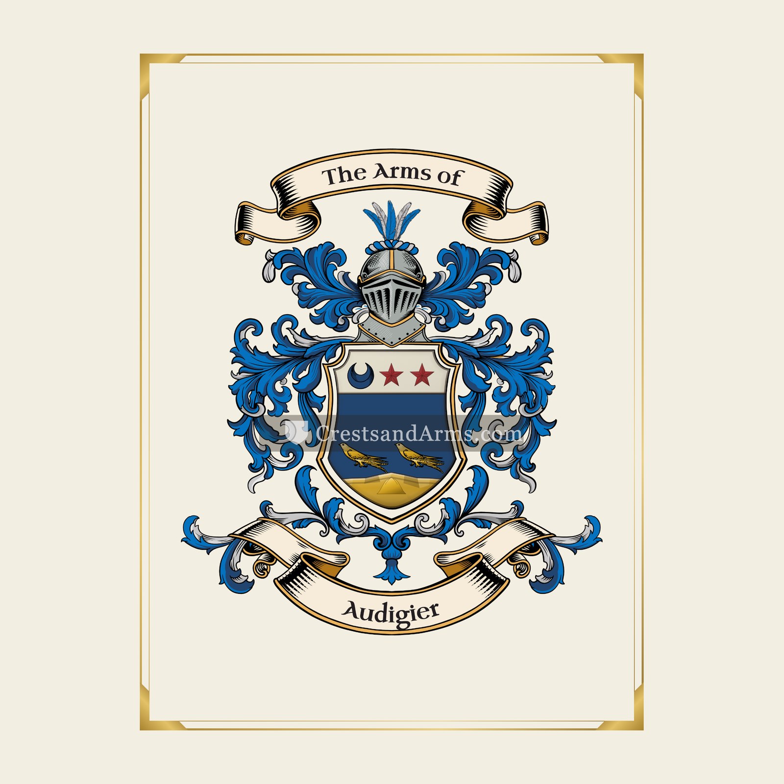 With gold border
