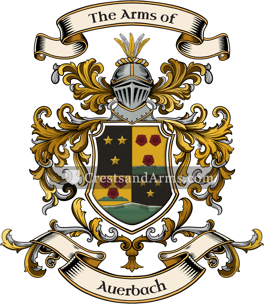The Auerbach coat of arms, drawn from the recorded blazon