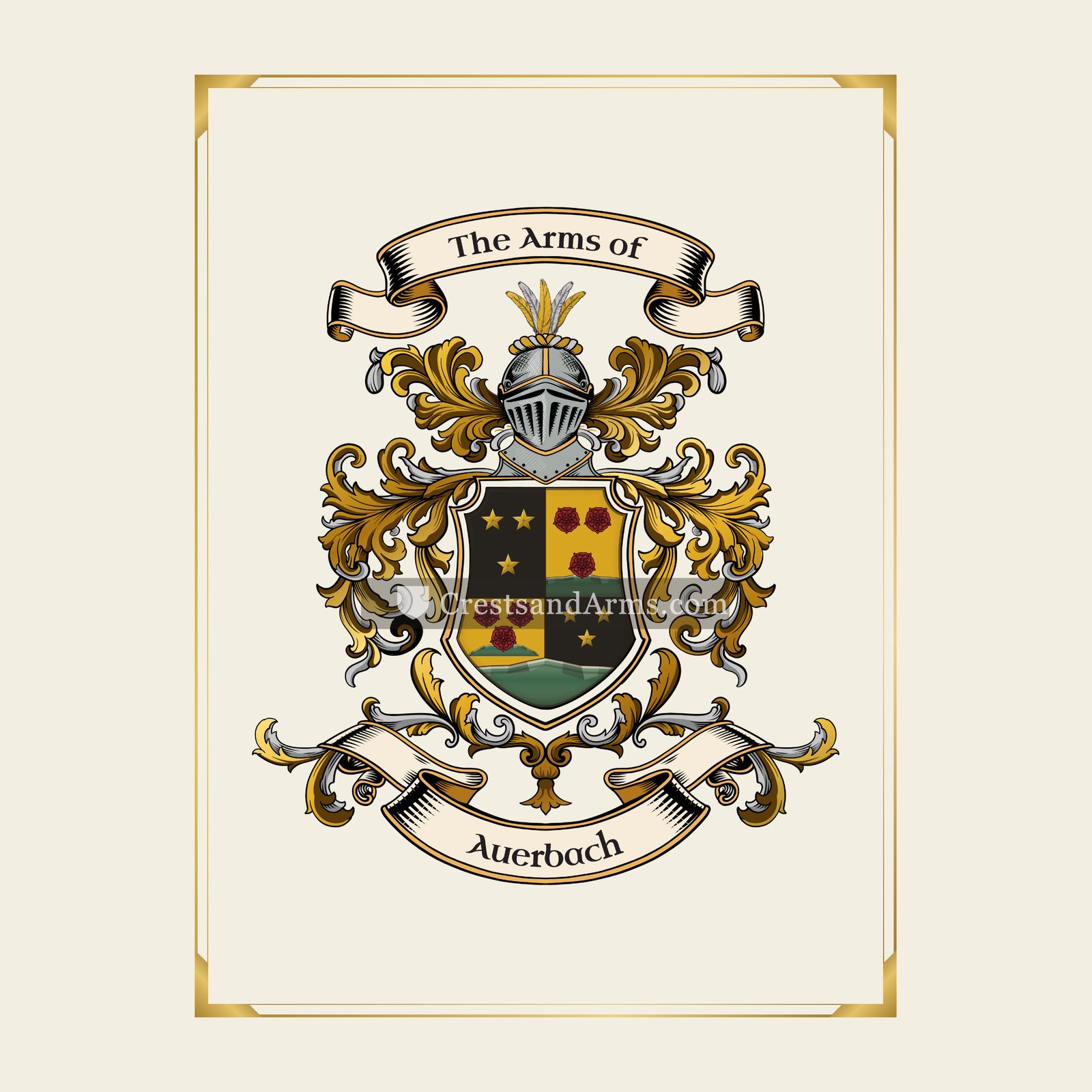 With gold border