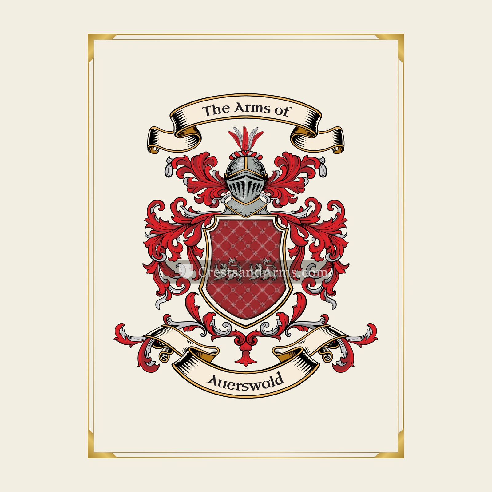 With gold border