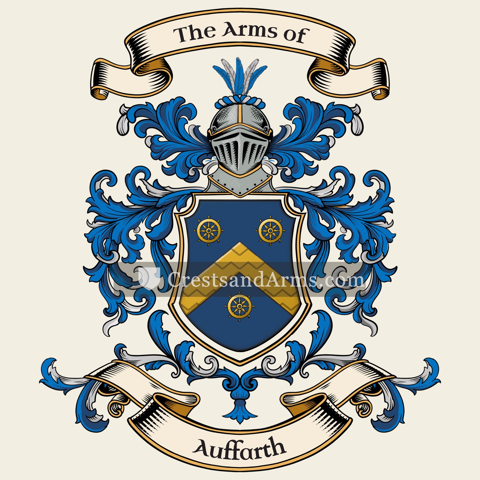 The Auffarth coat of arms, drawn from the recorded blazon