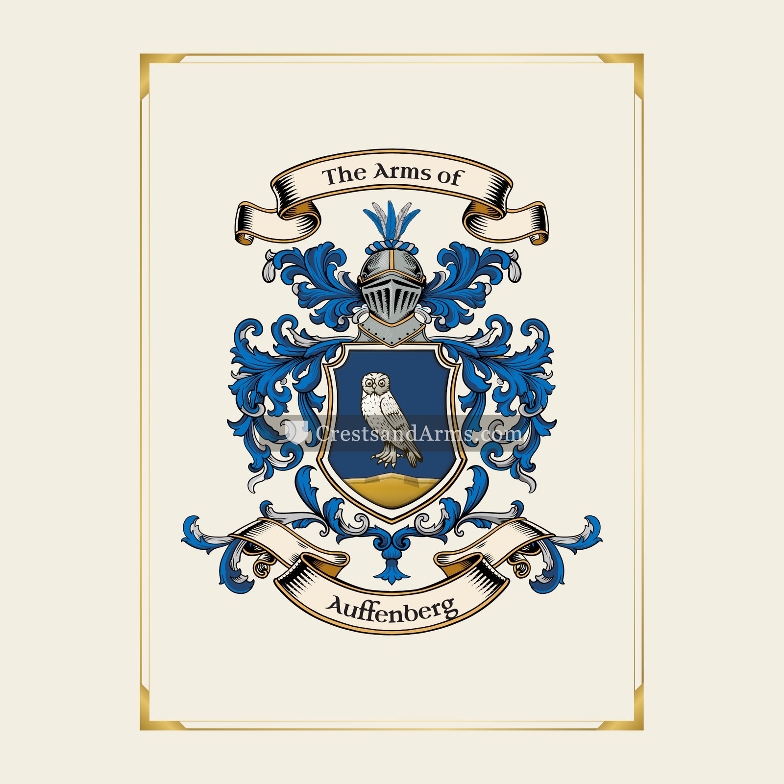 With gold border