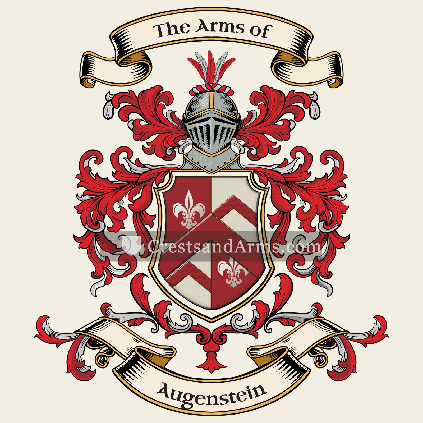 The Augenstein coat of arms, drawn from the recorded blazon