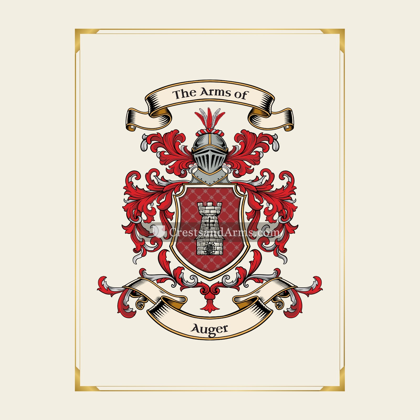 With gold border