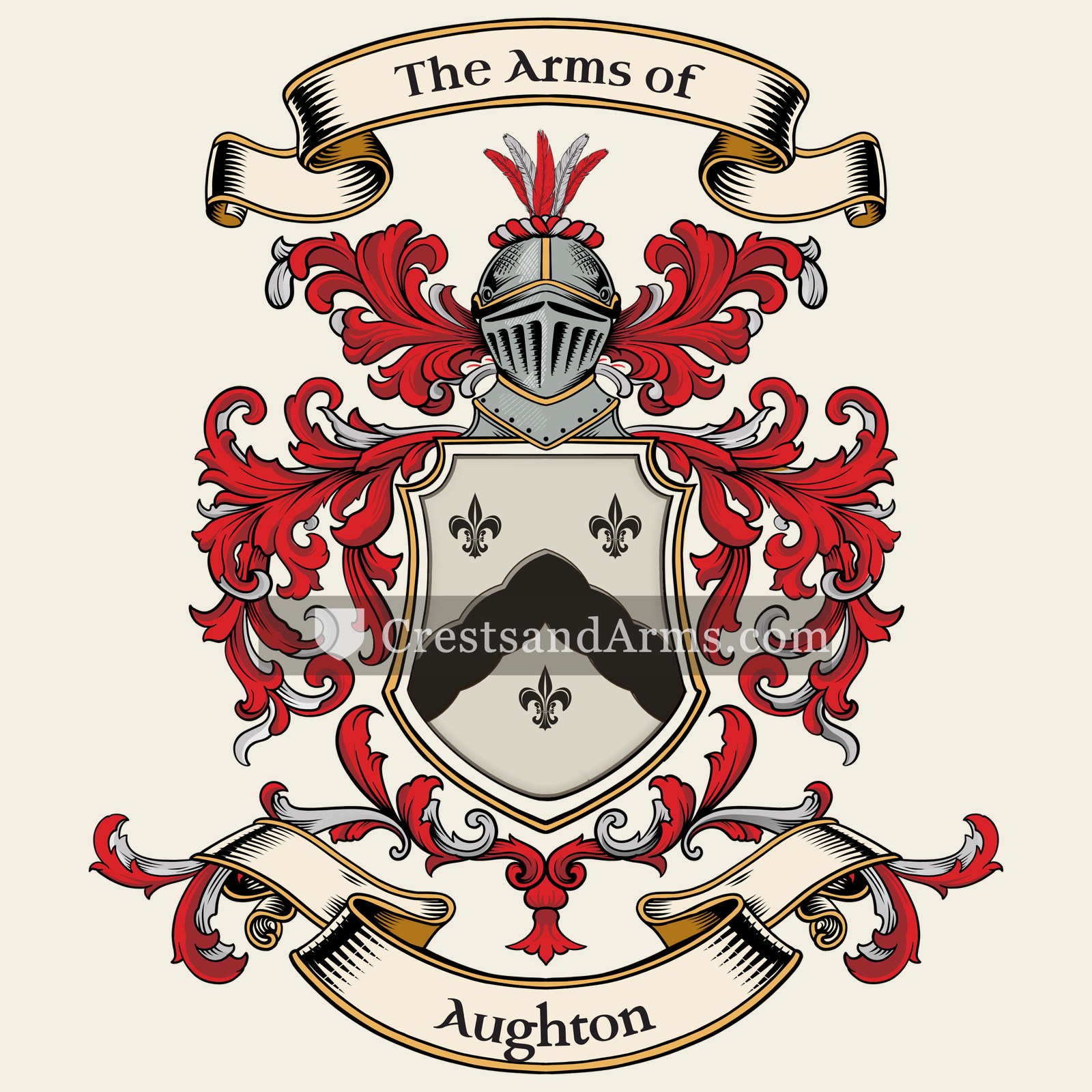 The Aughton coat of arms, drawn from the recorded blazon