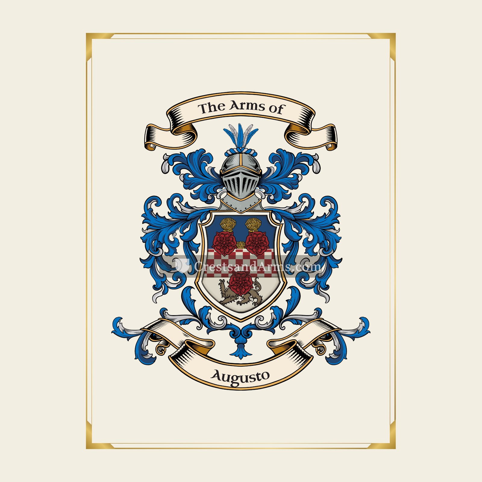 With gold border