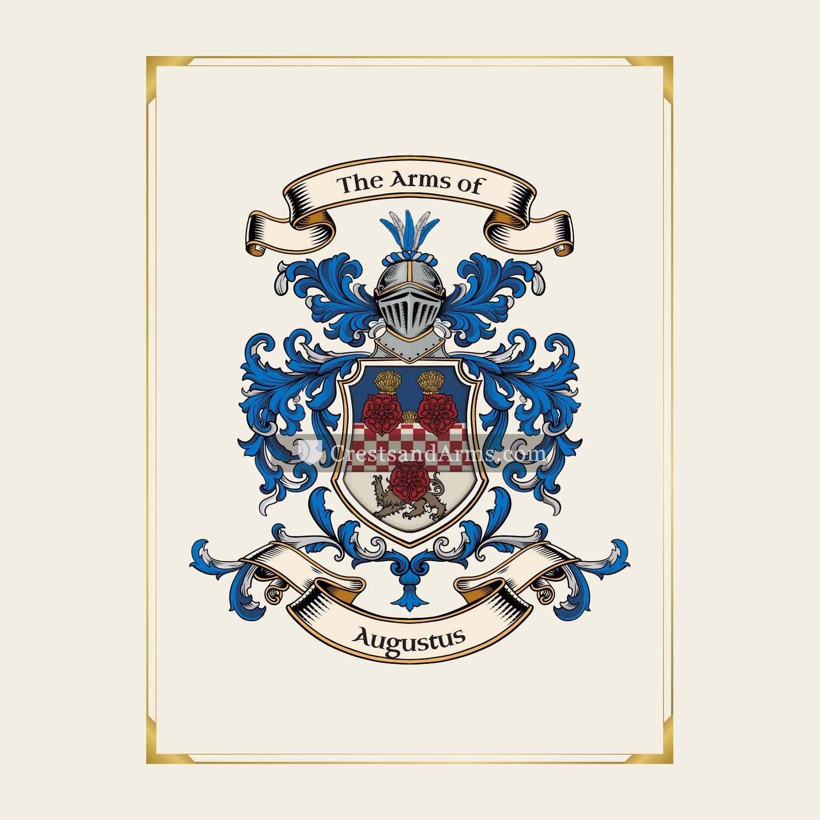 With gold border