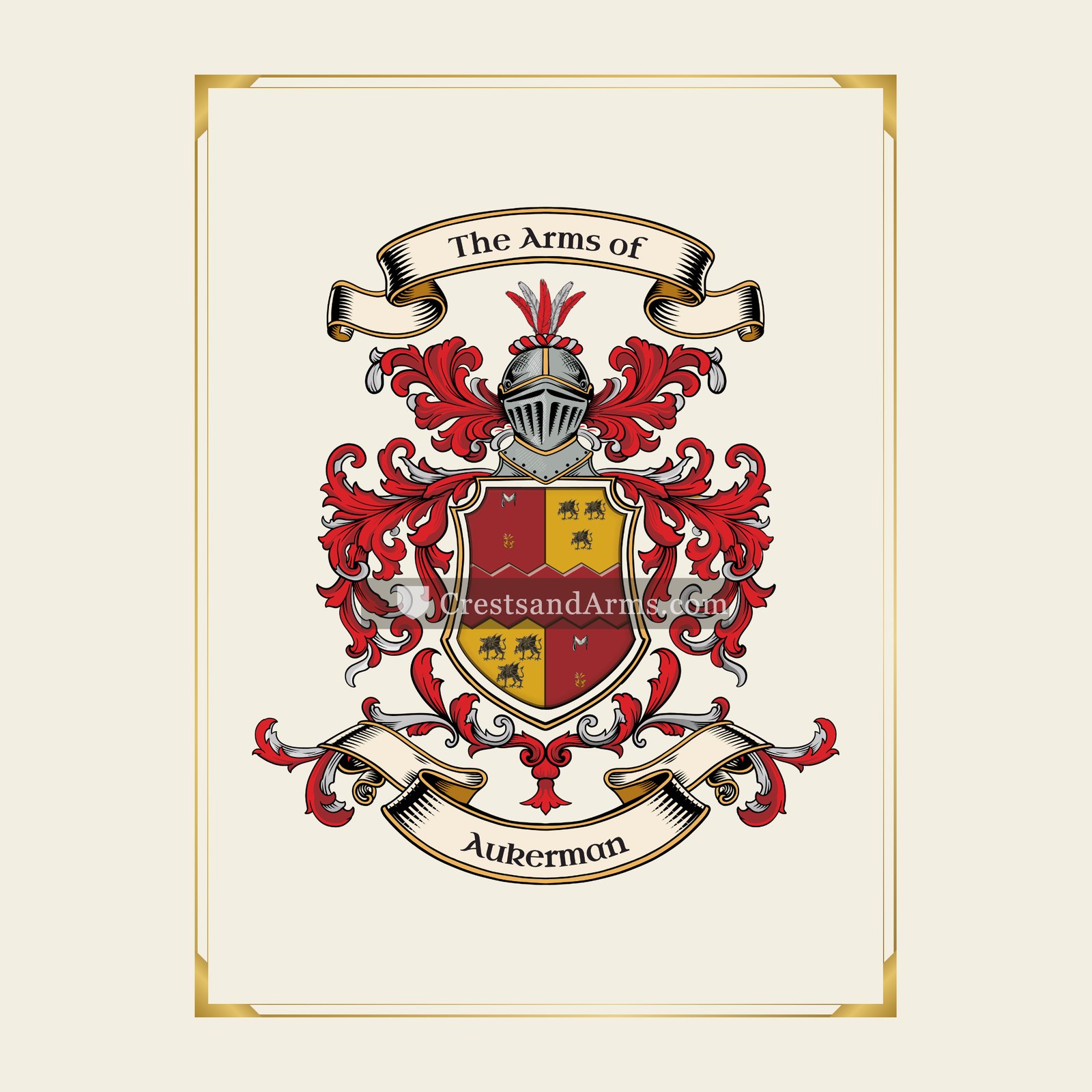 With gold border