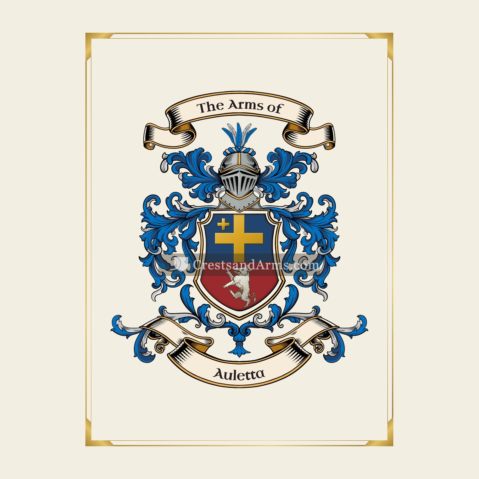 With gold border