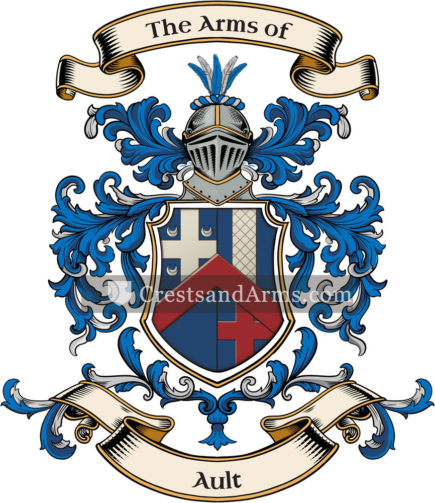 The Ault coat of arms, drawn from the recorded blazon