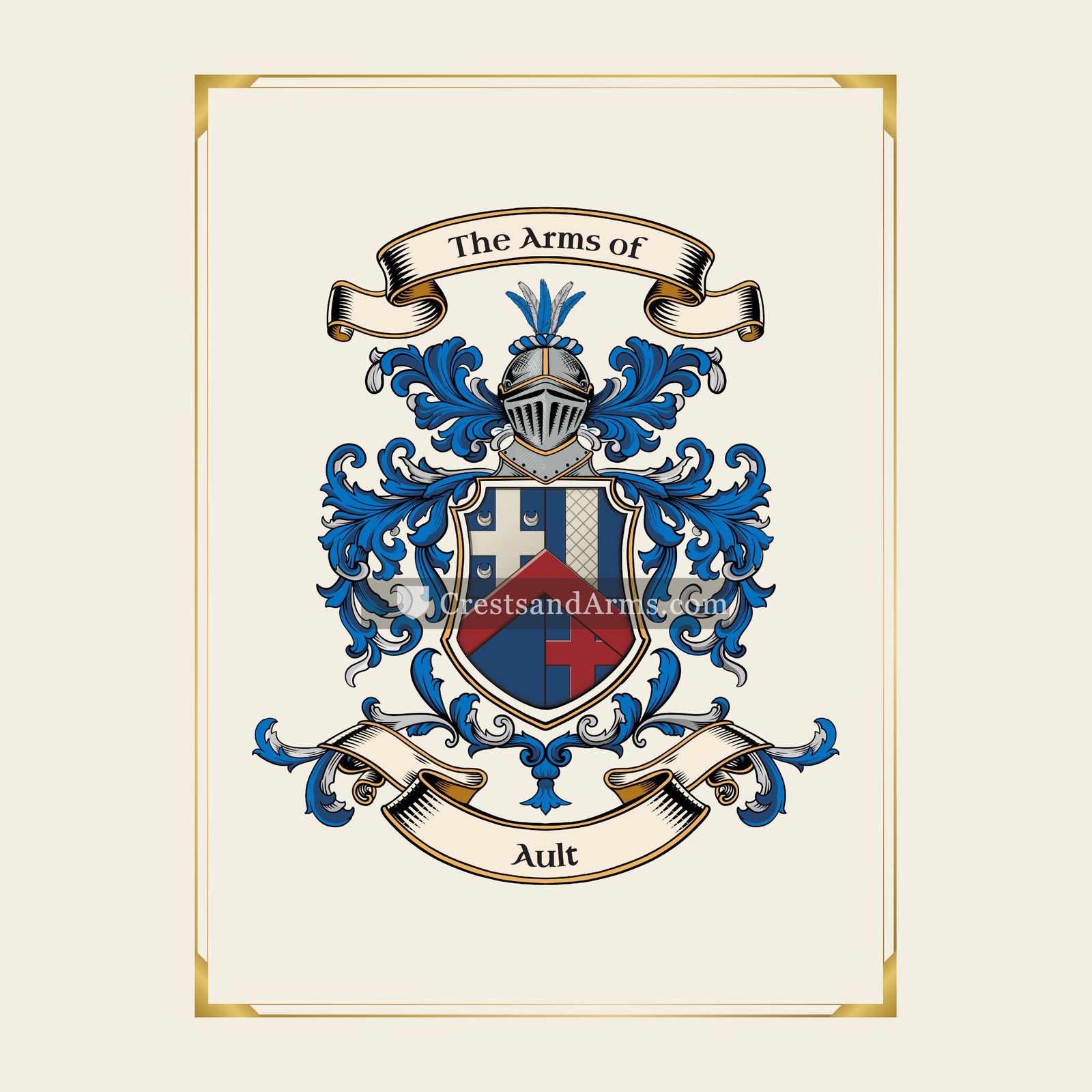 With gold border