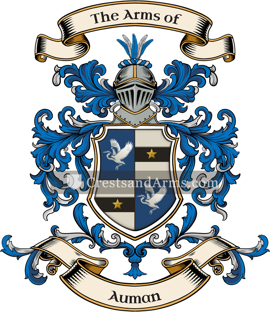 The Auman coat of arms, drawn from the recorded blazon